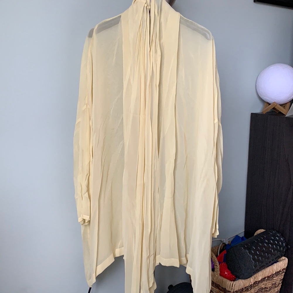 Dolce and Gabbana Yellow Chiffon Flowy Open Kimono